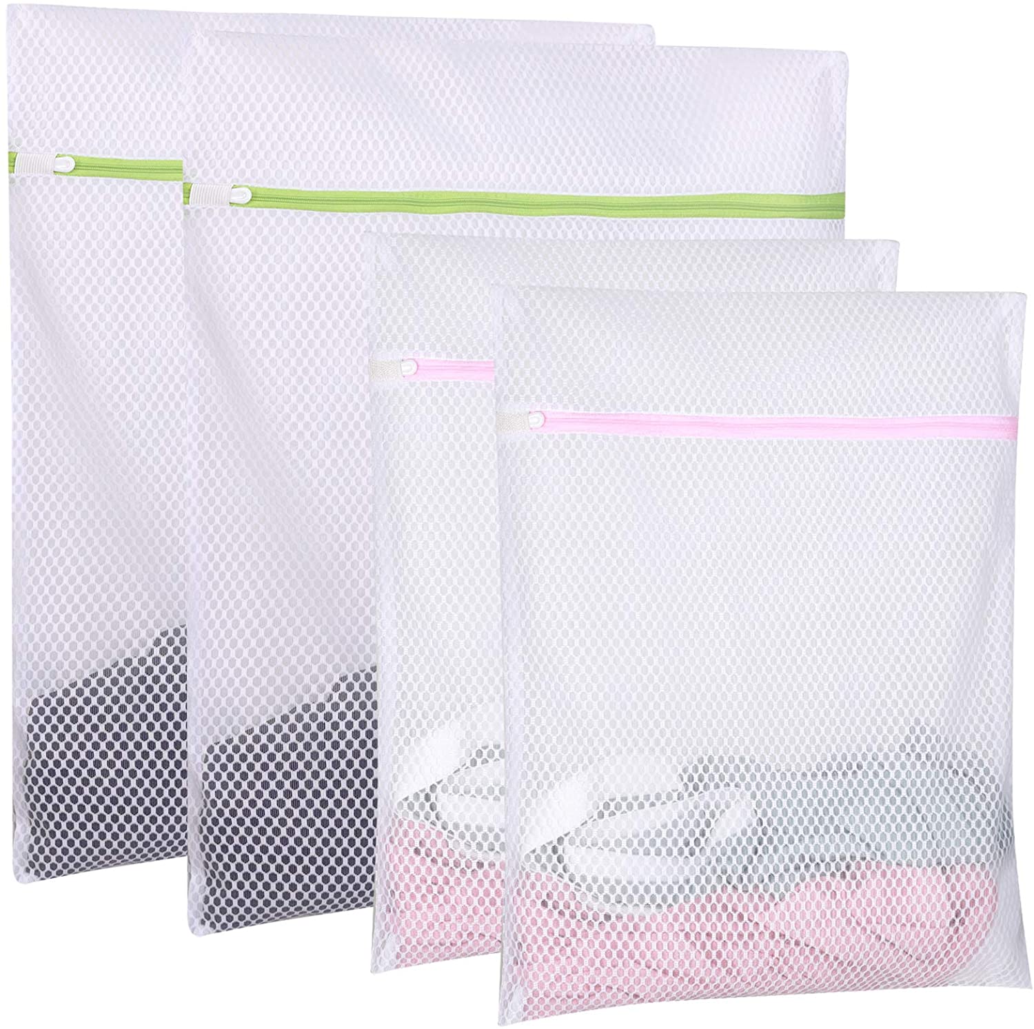Mesh Laundry Bags with Zipper 2Pcs,Delicates Lingerie Wash Bags for Laundry,  Travel Storage Organize,Clothing Washing Bags for Blouse, Hosiery, Sock,  Underwear, Bra and Lingerie 