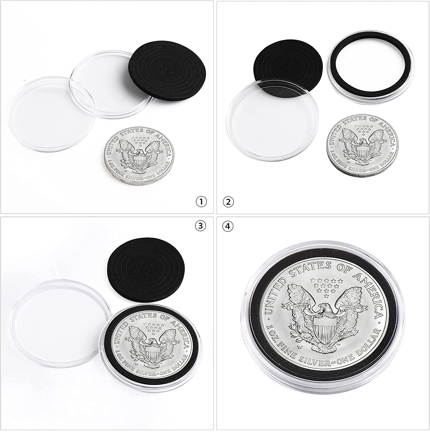 SPLF 100 Pieces 30mm Coin Capsules and 5 Sizes (17/20/25/27/30mm) Protect  Gasket Coin Holder Case with Plastic Storage Organizer Box for Coin  Collection Supplies - SPLF