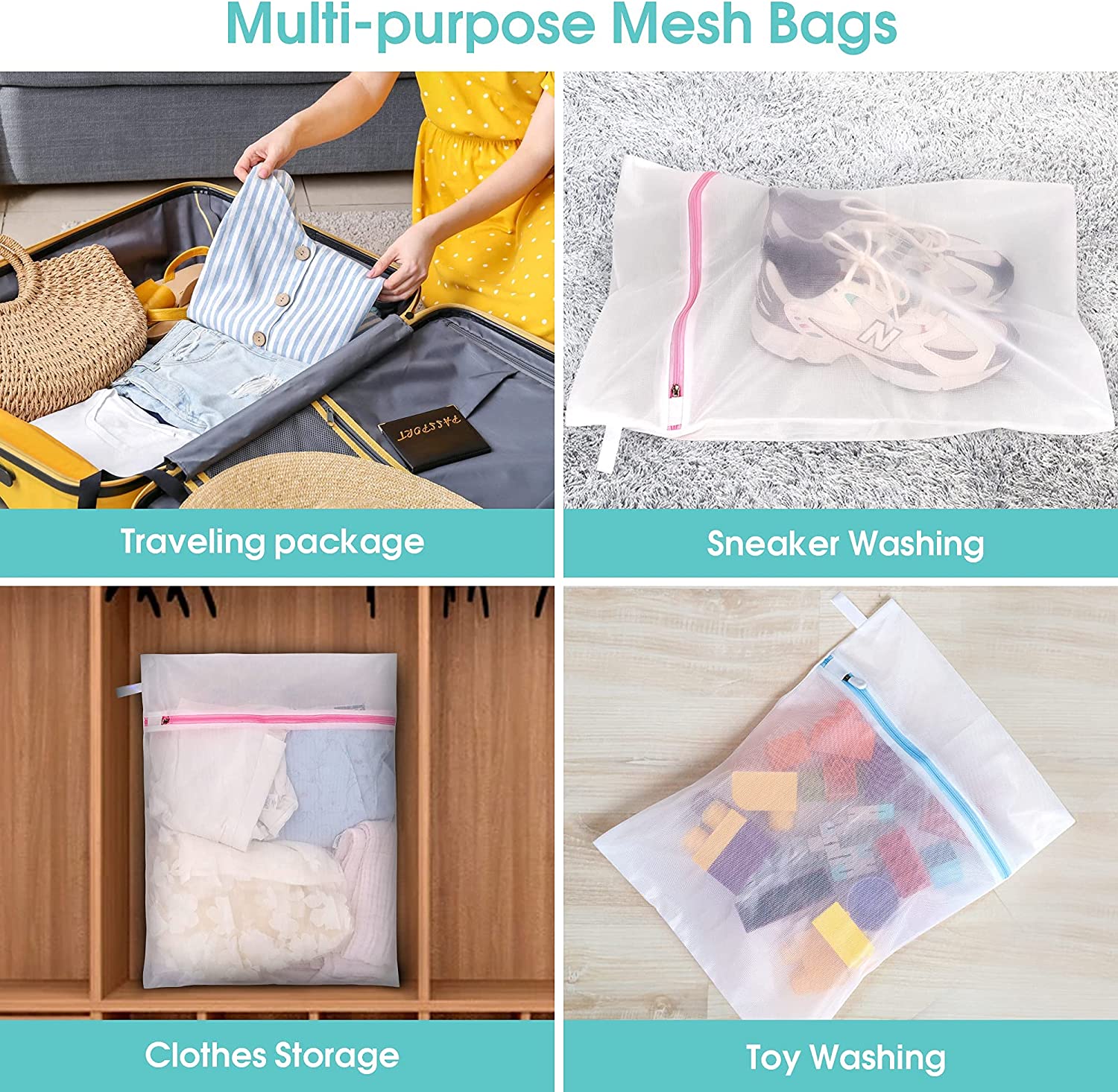 Final Clear Out! Mesh Laundry Bags with Lockable Drawstring, Machine  Washing Bags for Laundry,Bra,Lingerie,Blouse and Travel Storage